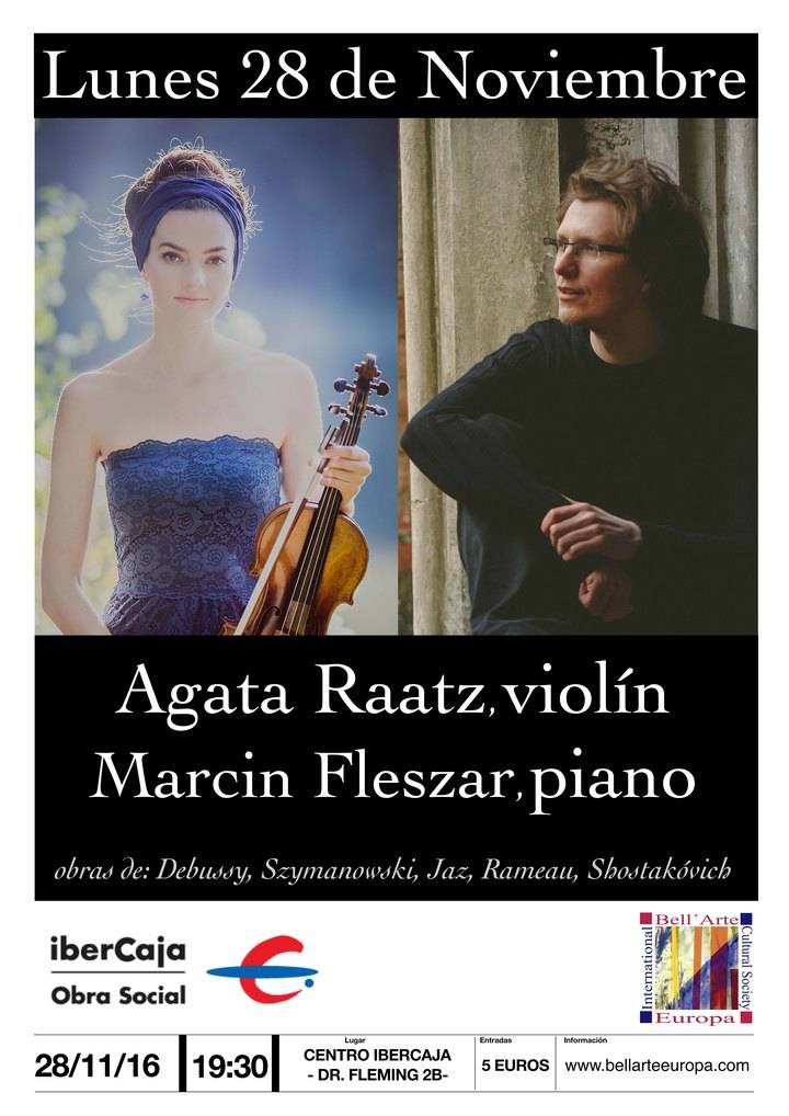 Este lunes en Guadalajara, concierto de violín y piano, el dúo que unió las vidas de Marcin Fleszar y Agata Raatz