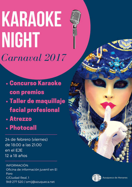 'Karaoke Night' de Carnaval este viernes en Azuqueca de Henares