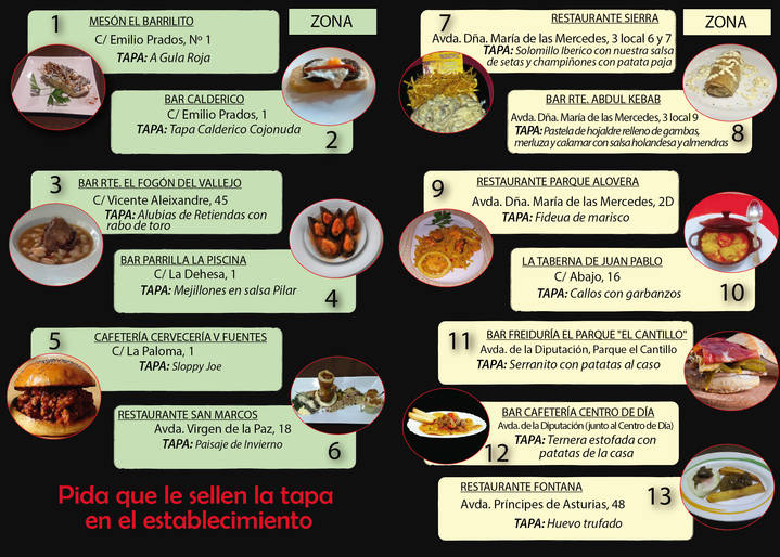 Las 20 mejores tapas para degustar en la I Ruta de la Tapa de Invierno de Alovera