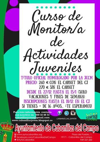 El Centro Joven de Cabanillas ofrece sacarse el título de Monitor de Actividades Juveniles esta Navidad