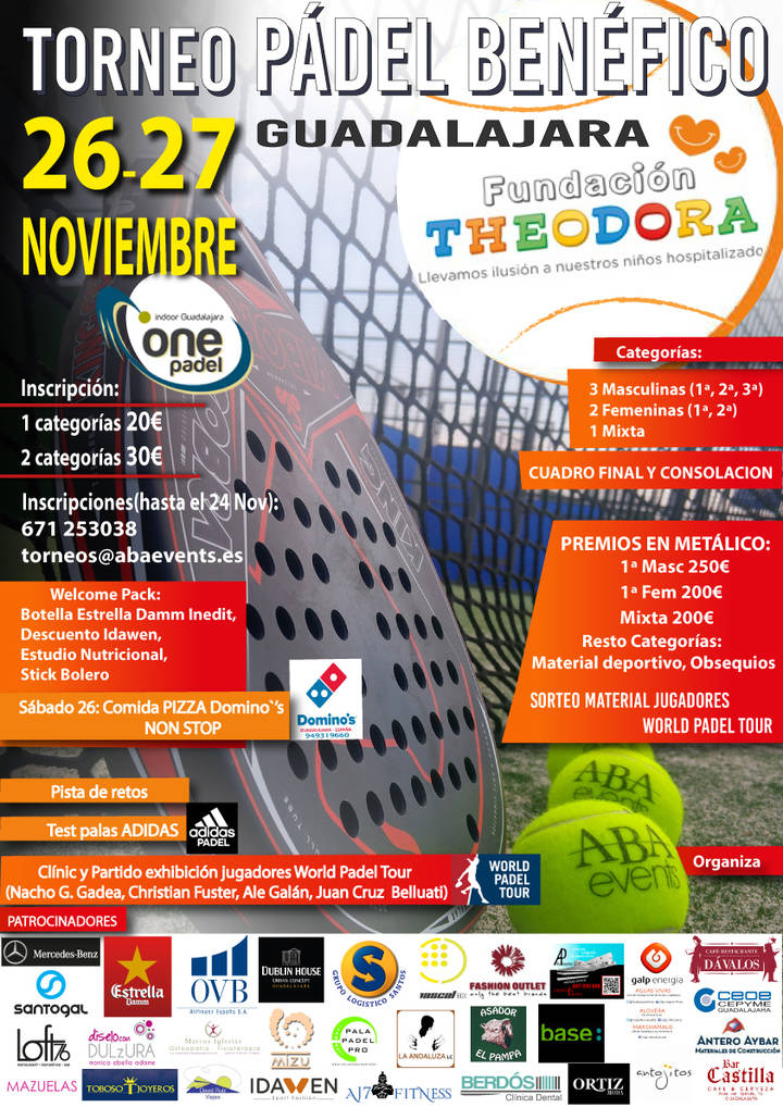 Guadalajara acoge un torneo benéfico de pádel por la Fundación Theodora