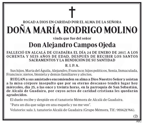 No se pierda la frase que el diario 'ABC' de Sevilla publica en una esquela