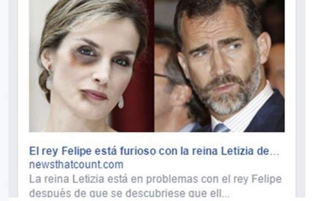 De muy mal gusto : Retiran de Facebook una imagen manipulada de la reina Letizia maltratada por el Rey