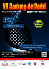 Abierta hasta el 5 de enero la inscripción en la segunda fase del Ranking de Pádel de Azuqueca