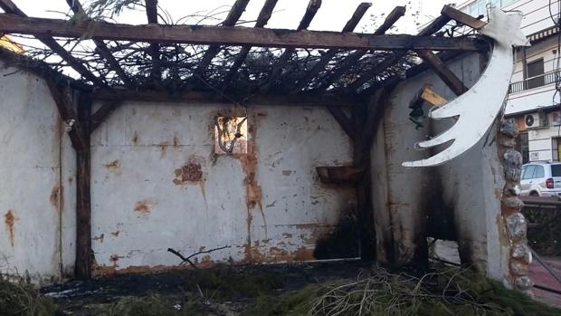 Portal de belén de Motilla del Palancar incendiado