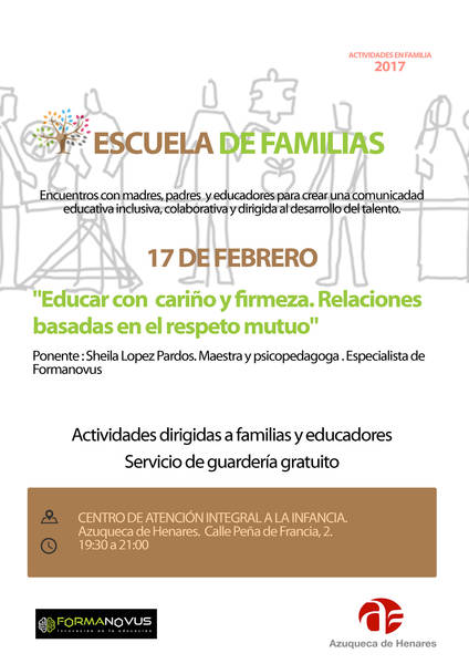 Escuela de Familias ofrece una nueva sesión el día 17 en Azuqueca