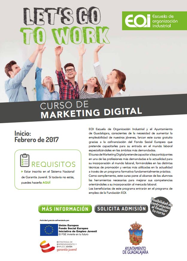 Se amplia hasta febrero el plazo de inscripción para el curso de Marketing Digital en Guadalajara