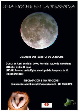 Abierta en Azuqueca la inscripción en la actividad infantil 'Una noche en la Reserva'