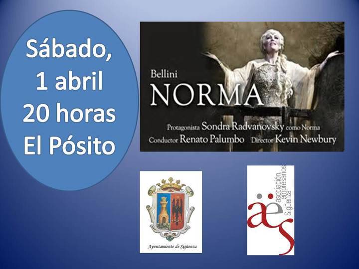 Este sábado, la iniciativa 'Vive la Opera en Sigüenza' proyecta 'Norma' de Bellini
