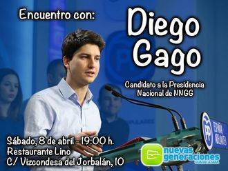Diego Gago, único candidato a la presidencia nacional de NN GG, mantiene este sábado en Guadalajara un encuentro con jóvenes