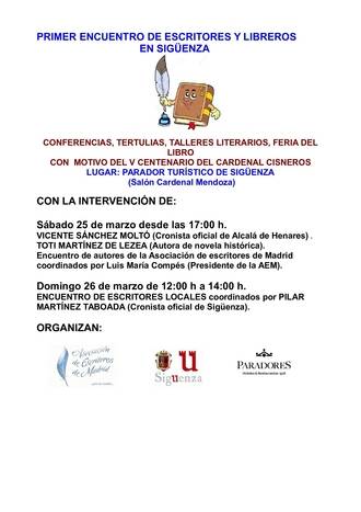 Este fin de semana, 'I Encuentro de escritores, libreros y editores' en Sigüenza