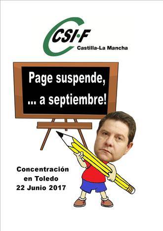 Una manifestación gritará este jueves que “¡Page suspende, …a septiembre!”