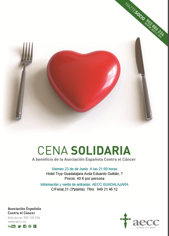 La Asociación Española contra el Cáncer celebra en Guadalajara su cena solidaria