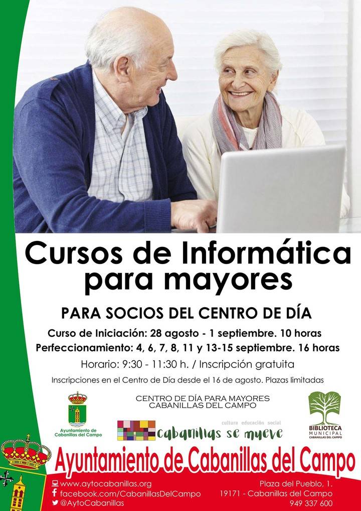 Cabanillas organiza dos cursos de informática para personas mayores