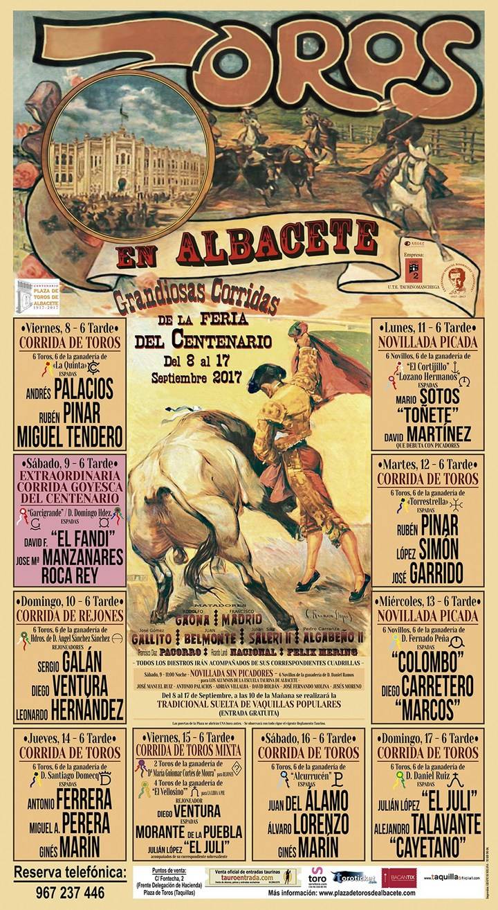 Doble cornada con pronóstico grave de Tendero en la primera de Albacete