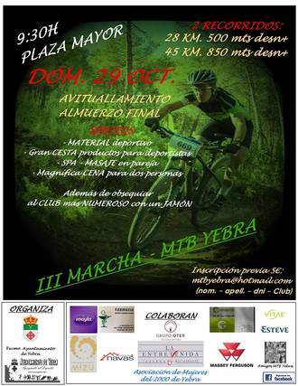 Yebra celebra su III Marcha MTB este domingo 29 de octubre