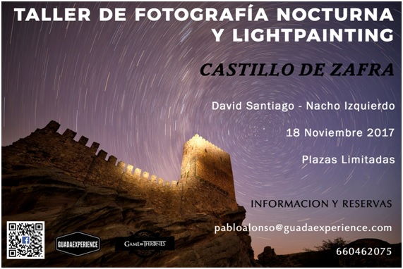 El Castillo de Zafra, escenario de un taller de fotografía nocturna y lightpainting