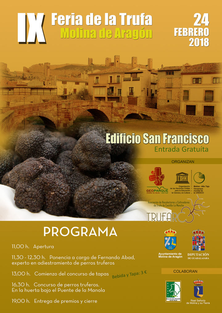 La IX Feria de la Trufa del Geoparque de la Comarca de Molina /Alto Tajo se desarrollará el próximo sábado 24 de febrero