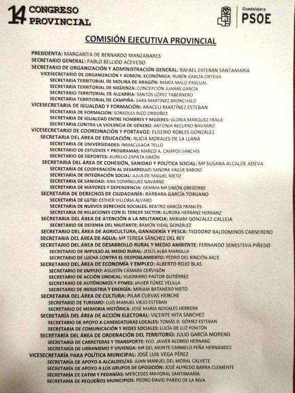 Estos son los hombres y mujeres con los que Bellido quiere hacer del PSOE de Guadalajara un partido 'más feminista y solidario'