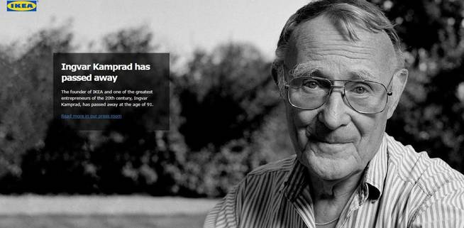 Muere el fundador de Ikea a los 91 años