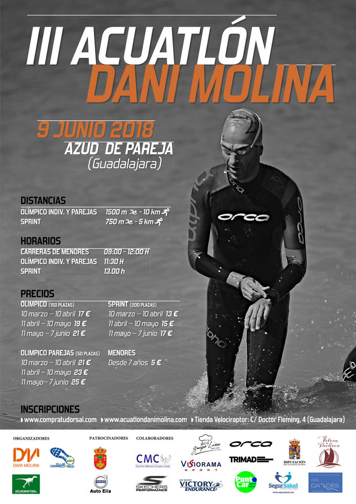 Este sábado, 9 de junio, III Acuatlón 'Dani Molina' en Pareja