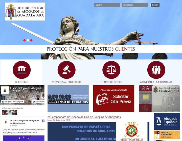 El Colegio de Abogados de Guadalajara cambia la imagen de su página web