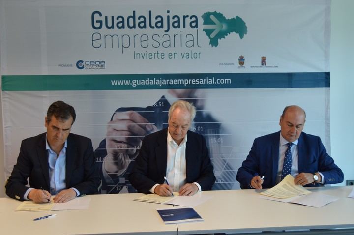 Diputación, Ayuntamiento y CEOE-Cepyme firman el proyecto ‘Guadalajara Empresarial’