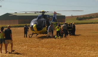 Dos jóvenes heridos, uno menor, en un accidente de una moto en Guadalajara