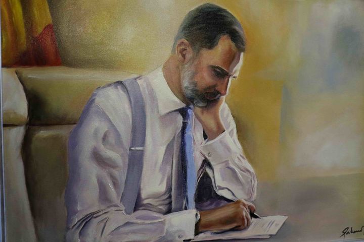 El pintor Emilio Fernández-Galiano dona un retrato de Felipe VI al Ayuntamiento de Sigüenza