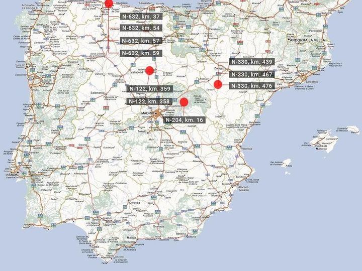 La N-204, kilómetro 16 situado en Guadalajara, entre los tramos de trafico más peligrosos de España