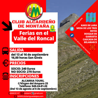 Senderismo y montaña con el Club Alcarreño de Montaña en el Valle del Roncal en Ferias