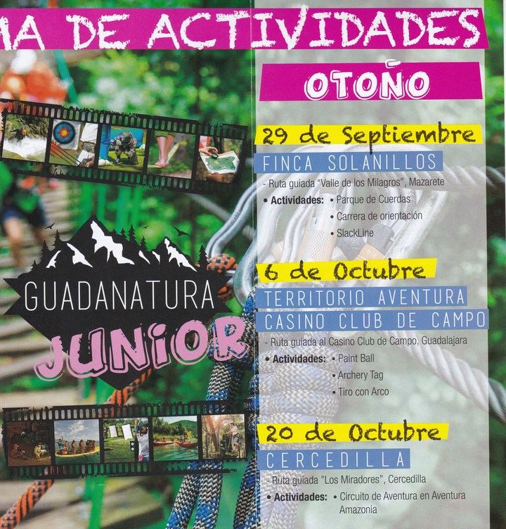 Actividades de Guadanatura Junior y Joven para el sábado 29 de septiembre
