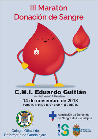 El Colegio de Enfermería de Guadalajara organiza su III Maratón de Donación de Sangre el próximo 14 de noviembre