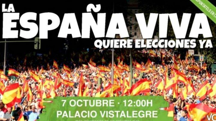 VOX organiza en Madrid el acto “La España viva exige elecciones ya”