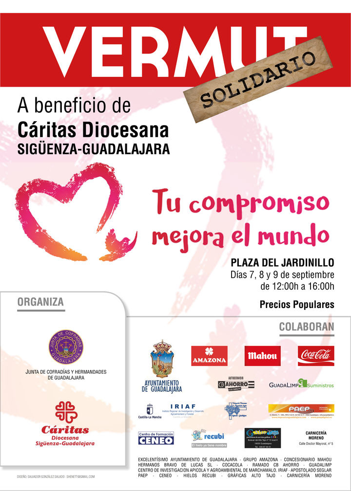 Las Cofradías y Hermandades de Guadalajara organizan un vermú solidario para Cáritas