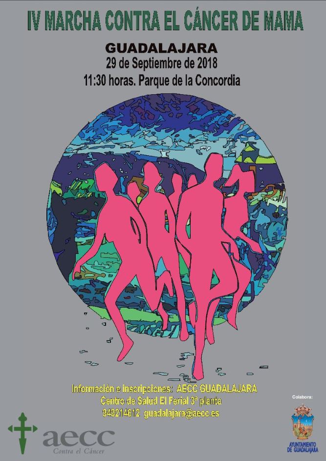 La AECC organiza la IV Marcha Contra el Cáncer de Mama en Guadalajara el sábado 29 de septiembre