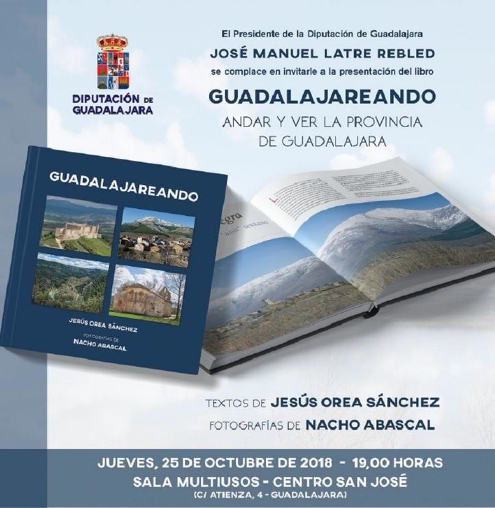 El diputado delegado de Cultura, Jesús Herranz, participa este jueves en la presentación del libro Guadalajareando, de Jesús Orea y Nacho Abascal