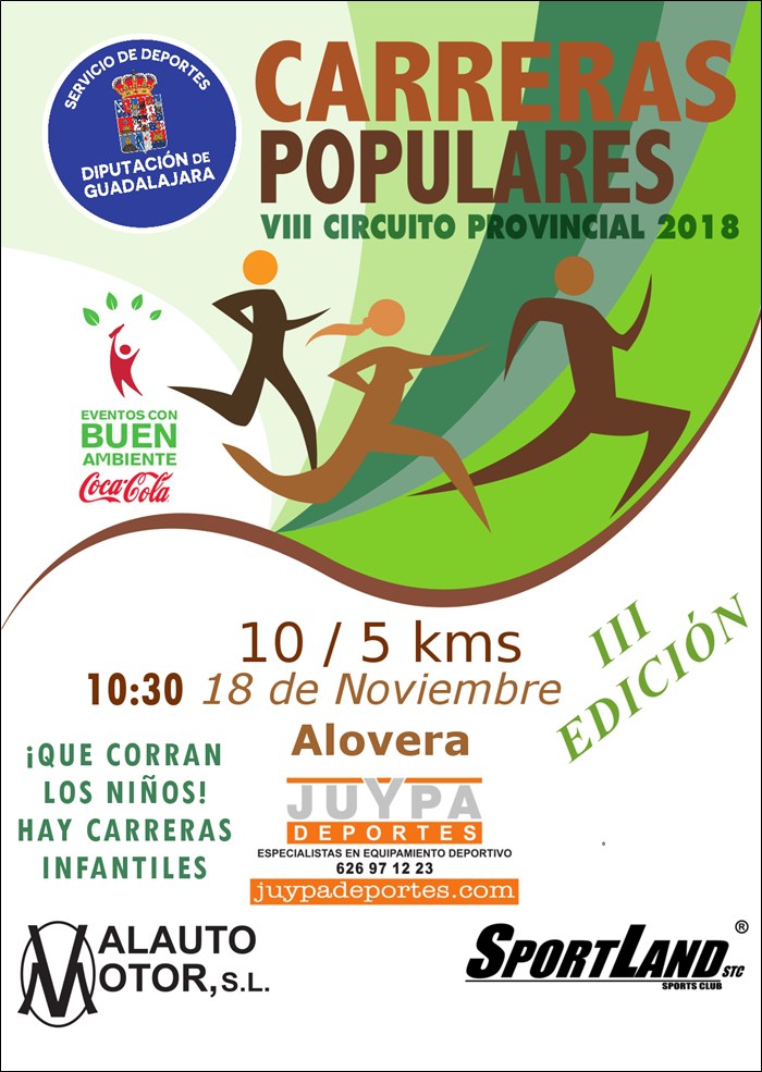 El domingo se celebra la III Carrera Popular de Alovera, penúltima prueba del Circuito Diputación de Guadalajara