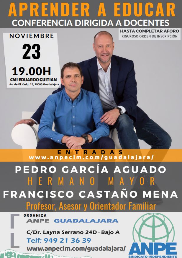 ANPE Guadalajara se trae a Pedro García Aguado y Francisco Castaño para una charla