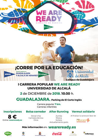 La I Carrera Popular Solidaria ‘We are ready’ Universidad de Alcalá recorrerá las calles de Guadalajara