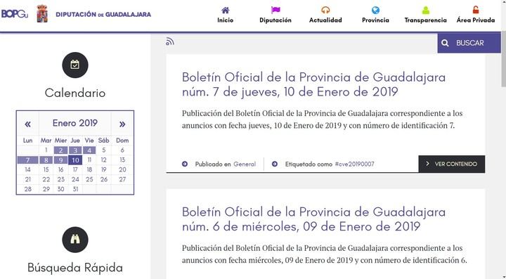 El número de usuarios del nuevo Boletín Oficial de la Provincia aumenta un 25%