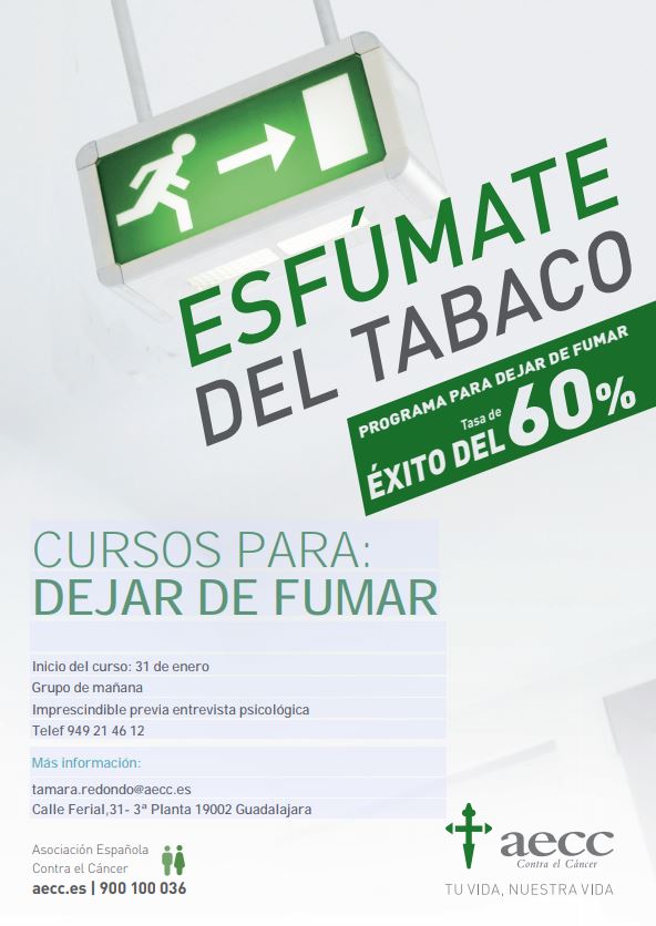 La Asociación Española Contra el Cáncer de Guadalajara imparte cursos para dejar de fumar