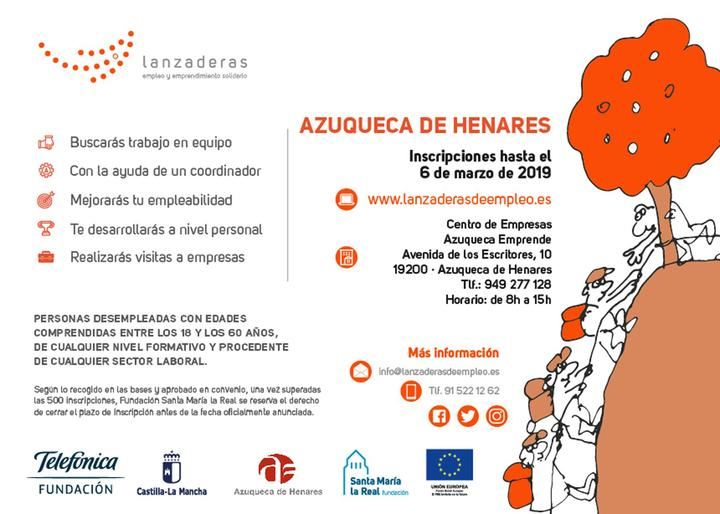 Hasta el 6 de marzo, continúa abierta la inscripción en la III Lanzadera de Empleo de Azuqueca