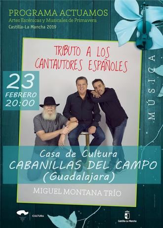 Tributo a los mejores cantautores, con el Trío Montana, este sábado en Cabanillas