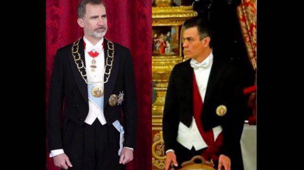 Cachondeo y mofa en las redes sociales por el frac de Pedro Sánchez en una Cena de Gala de los Reyes