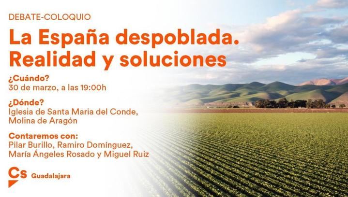 Molina de Aragón acogerá una mesa de debate de CIudadanos para hablar de “La España despoblada: realidad y soluciones”