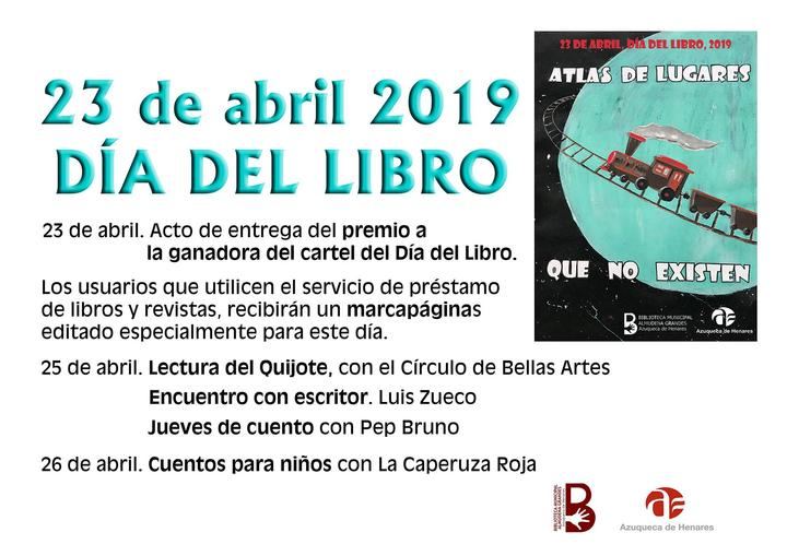 La visita del escritor Luis Zueco, cuentos para niños y adultos y la lectura del Quijote conforman el programa del Día del Libro en Azuqueca
