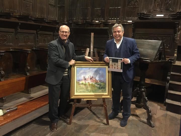 Emilio Fernández-Galiano dona un cuadro al Cabildo, con motivo del Año Jubilar de la Catedral