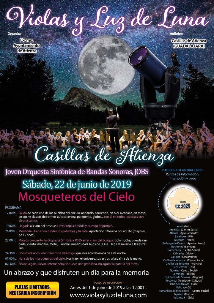 Casillas de Atienza, en la Sierra Norte de Guadalajara, anfitrión de la gala Violas y Luz de Luna