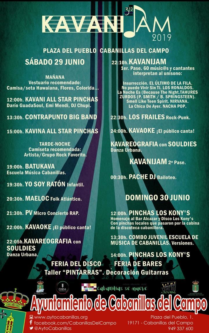 Cerrado el cartel del III KavaniJam, que llenará de música la Plaza del Pueblo los días 29 y 30 de junio en Cabanillas